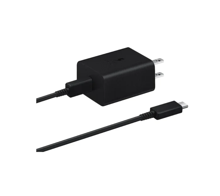 SAMSUNG 45W Power Adapter (w/Cable C-to-C),USB,Black - Image 1