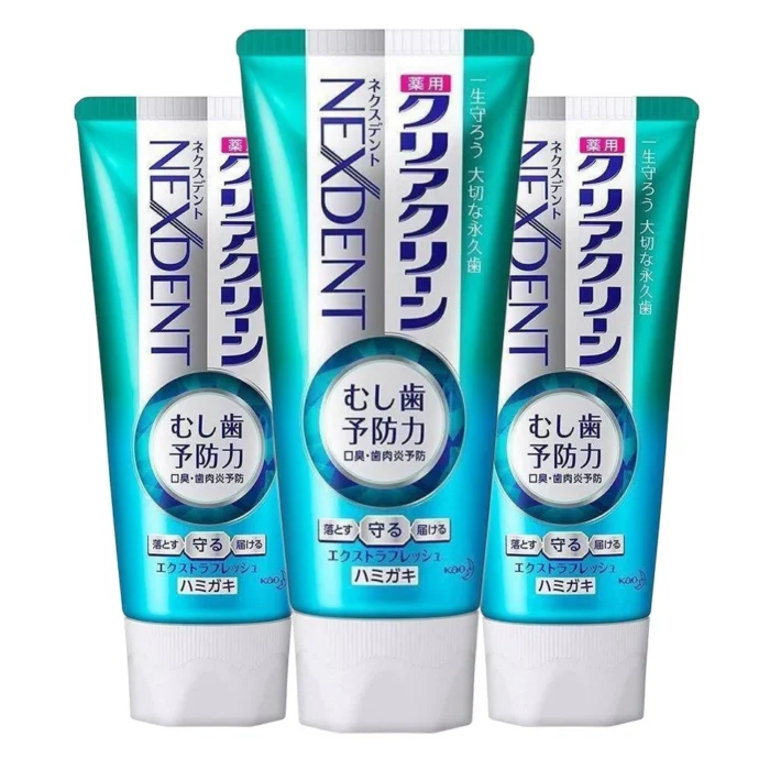 Kao Clear Clean Nexdent Toothpaste Extra Fresh 120g (Pack of 3) - Image 1