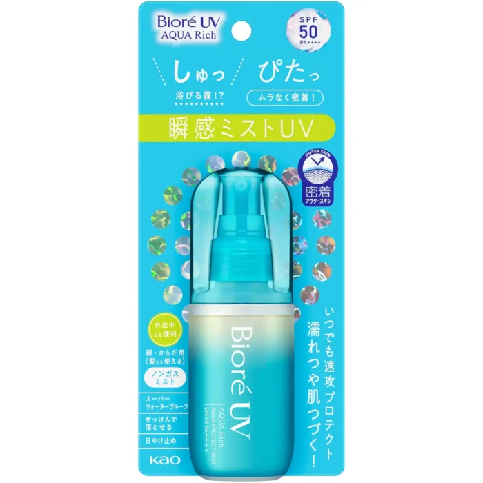 Kao Biore UV Aqua Rich Sunscreen Protect Mist SPF50+ 60ml - Image 1